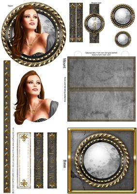 Art Deco Lady Pearl (black) Mini Easel