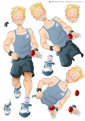 Jogger Dude (blue) Decoupage Sheet