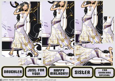 White and Gold Music Girl Pyramid