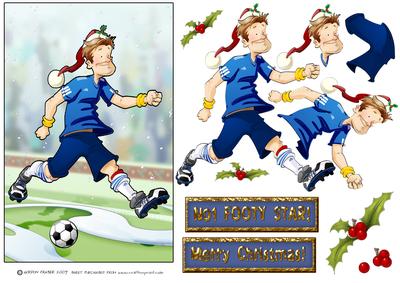 Christmas Football Dude Royal Blue