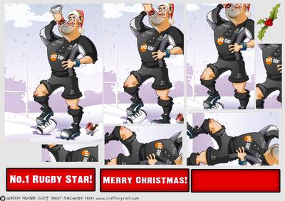 Christmas Rugby Black and White Pyramid
