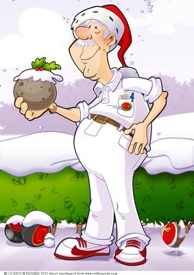 Christmas Bowling Dude A4