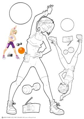 Get Fit Lady Digital Stamp