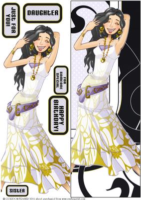 White and Gold Girl Large Dl