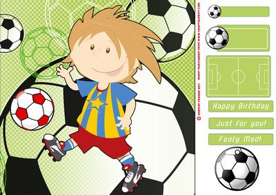 Football/soccer Boy 8x8 Quick Card