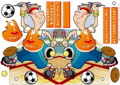 Super Sports Dude Shaped Card