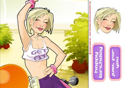 Get Fit Lady 8x8 Card