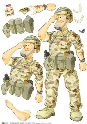 American Army Dude Decoupage Sheet