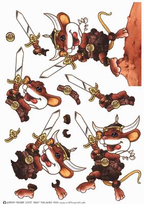 Viking Mouse Decoupage Sheet