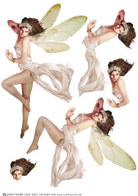 Forest Fairy Acantha Cream Decoupage Sheet