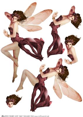 Forest Fairy Acantha Crimson Decoupage Sheet