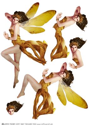 Forest Fairy Acantha Gold Decoupage Sheet