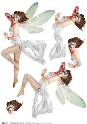Forest Fairy Acantha White Decoupage Sheet