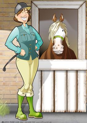 Horse Rider Lady A4