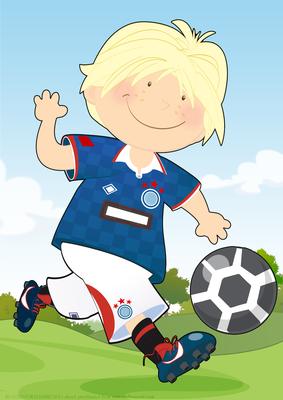 Mini Dude Footballer Blue and Red A4
