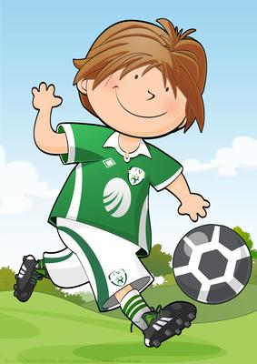 Mini Dude Footballer Ireland Strip A4