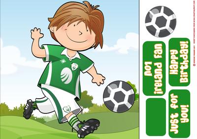 Mini Dude Footballer Ireland Strip 8x8 Quick Card