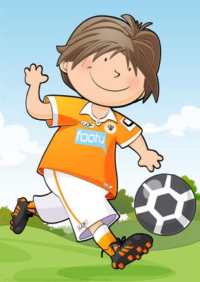 Mini Dude Footballer Orange and White A4