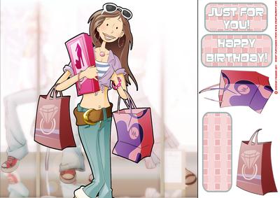 Shopaholic 8x8 Quick Card