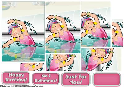 Cute Swimmer Girl Pyramid