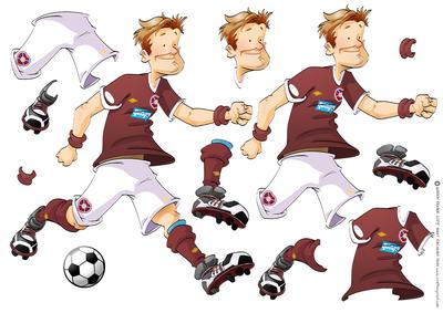 Football Dude Hearts Decoupage Sheet