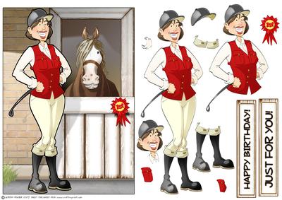 Horse Rider Lady Red