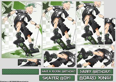 Skater Dude Green Pyramid