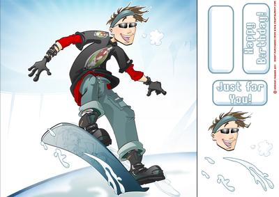 Snowboard Dude 8x8 Quick Card