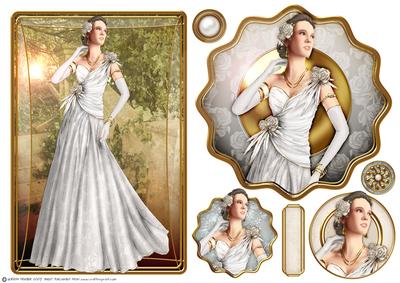Art Deco Lady Rose (silver) Topper Sheet
