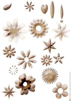 Shabby Chic Flower Petal Sets (brown)
