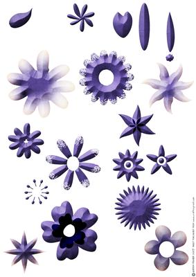 Shabby Chic Flower Petal Sets (purple)