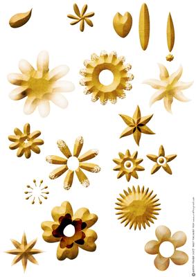 Shabby Chic Flower Petal Sets (gold)