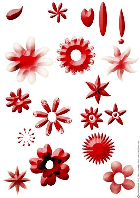 Shabby Chic Flower Petal Sets (red)