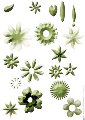 Shabby Chic Flower Petal Sets (green)