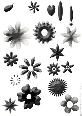 Shabby Chic Flower Petal Sets (black)