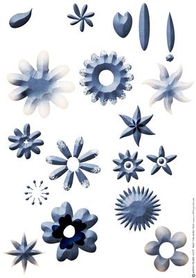 Shabby Chic Flower Petal Sets (blue)