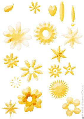 Shabby Chic Flower Petal Sets (yellow)