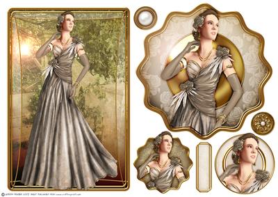 Art Deco Lady Rose (brown) Topper