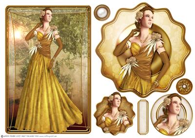 Art Deco Lady Rose (gold) Topper