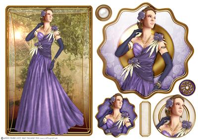Art Deco Lady Rose (purple) Topper