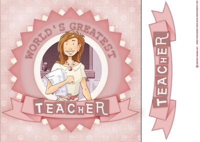 Teacher (female) Shabby Chic 8x8
