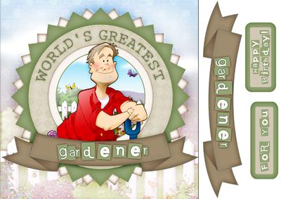 Gardening Dude Shabby Chic 8x8