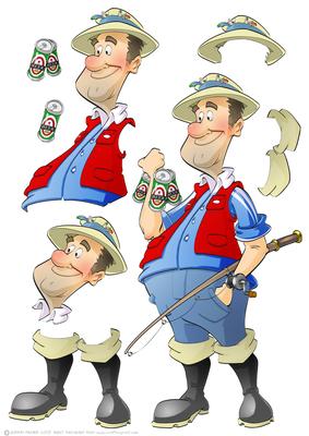 Fishing for Beer Dude Decoupage Sheet