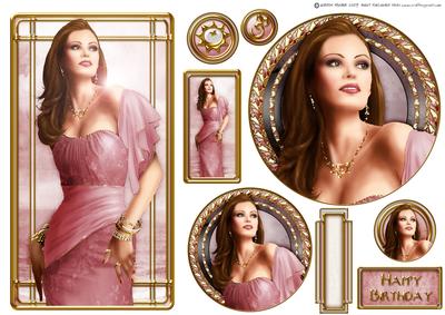 Art Deco Lady Pearl (pink) Topper Sheet