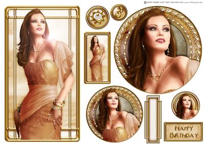 Art Deco Lady Pearl (gold) Topper Sheet