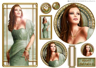 Art Deco Lady Pearl (green) Topper Sheet
