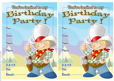 Cute Cowboy Party Invitations