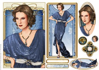 Art Deco Lady Elise Blue Topper