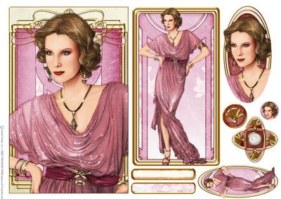 Art Deco Lady Elise Pink Topper