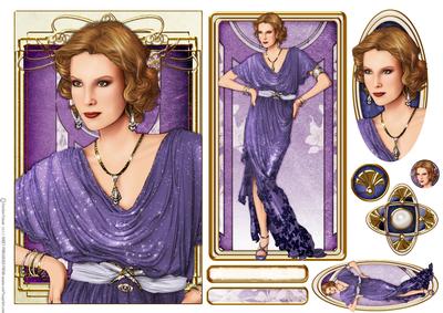 Art Deco Lady Elise Purple Topper